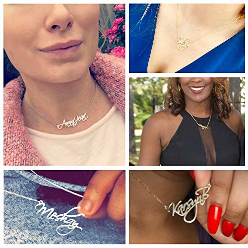 Colliers personnalisés avec noms en pendentif.