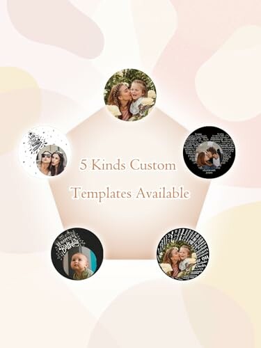 Cinq modèles personnalisés disponibles avec photos de famille.