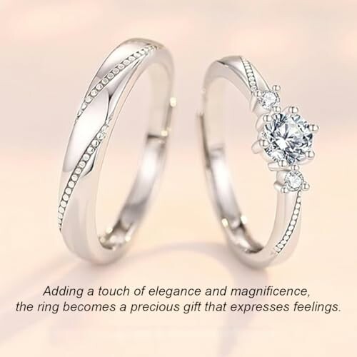 Deux bagues de mariage élégantes avec diamants.