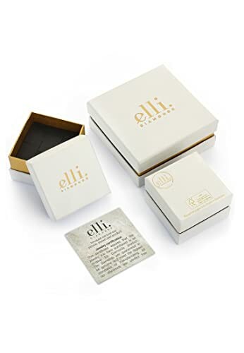 Boîtes à bijoux élégantes et étiquette de marque.