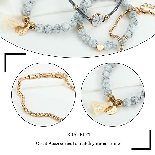 Bracelet élégant avec perles et breloques.