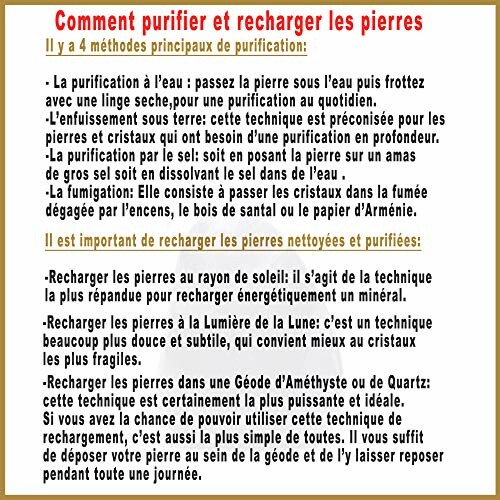 Guide sur la purification et recharge des pierres avec différentes méthodes.