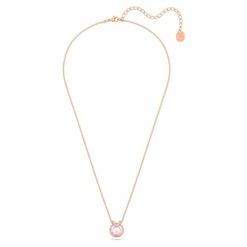 Collier en or rose avec pendentif rose