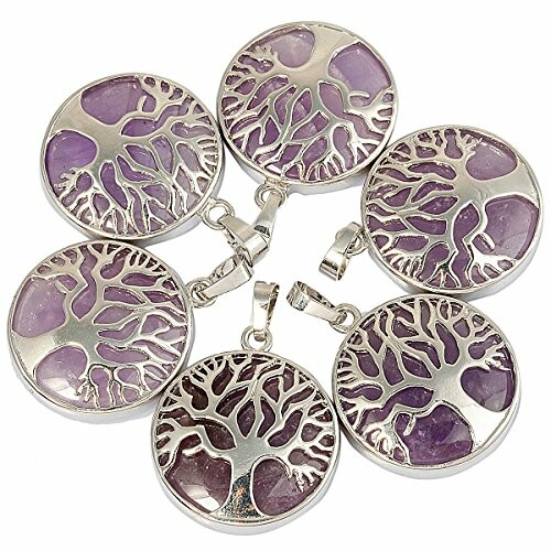 Pendentifs arbre de vie en argent avec améthyste