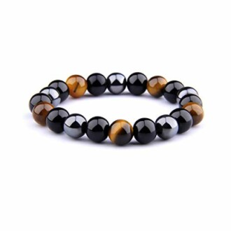 Bracelet en perles d'œil de tigre et hématite
